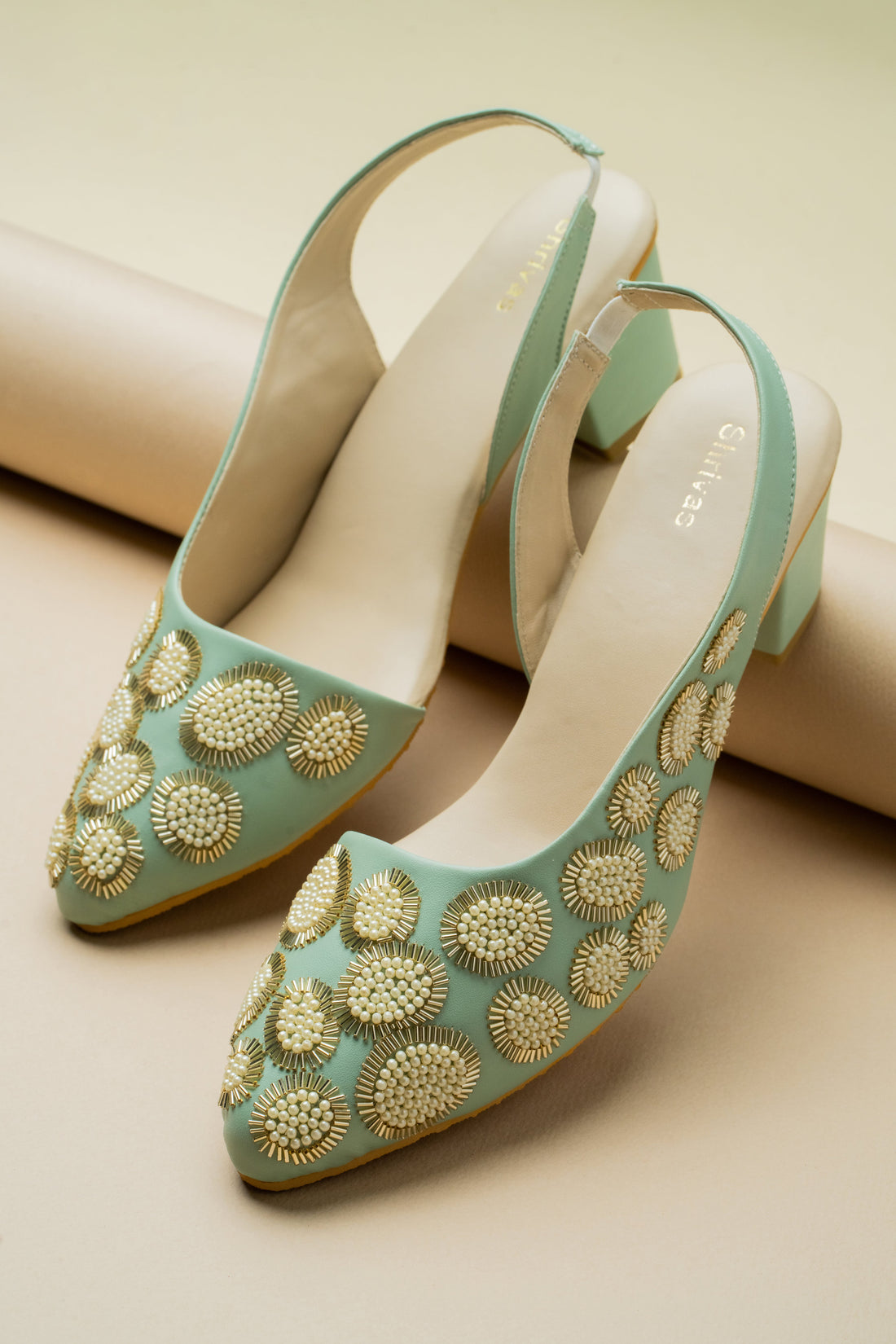 Coral - Mint green