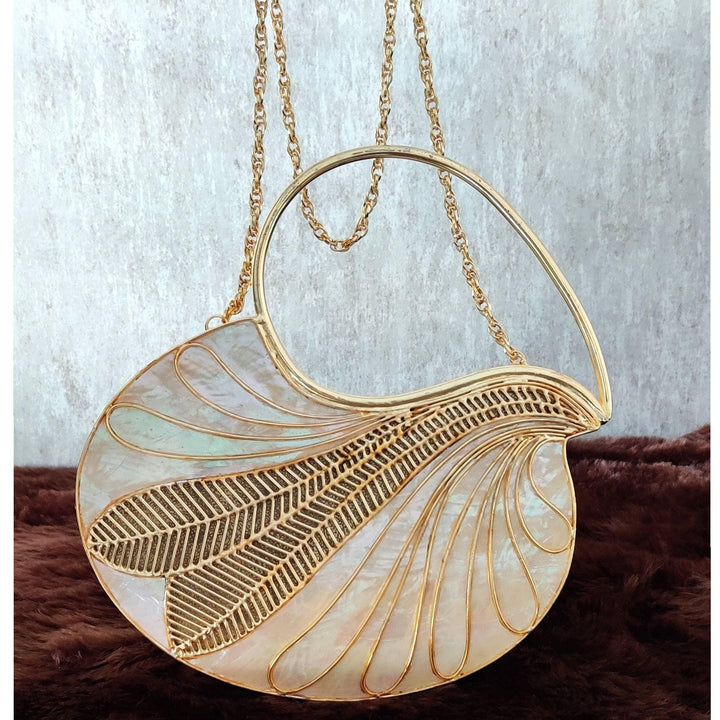 Gold brass metal Clutch Cream Resin clutch,Party Purse  Clutch Sling, Wedding Bridal Bag, Gold Evening Clutch, Gold wedding clutch Gift