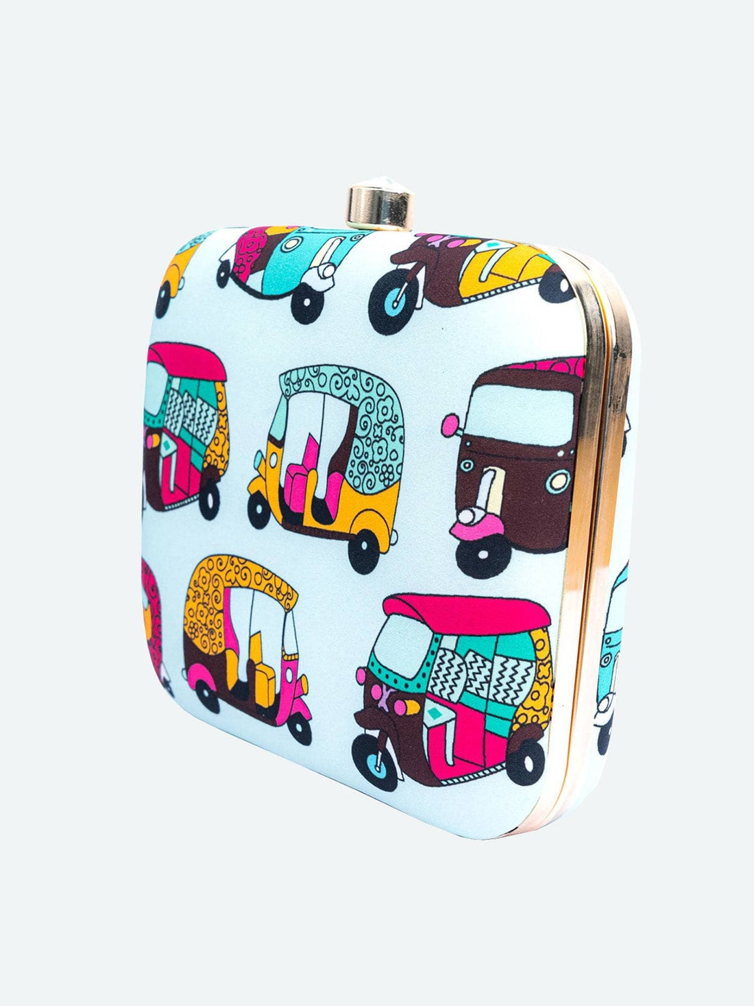 Blue  Scooter Printed Square shape Clutch handbags | Evening clutches | Gift for girlfriend| Gift for sister | Gift for her