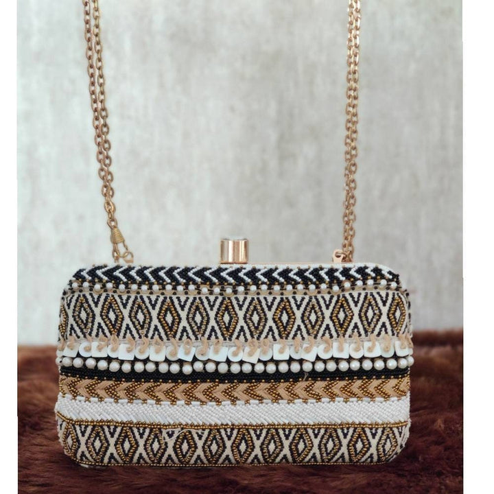 White Boho clutch Handbag , Party Purse Indian boho Clutch Sling, Wedding Bridal Bag, Embellished Embroidered Evening Clutch, Gift